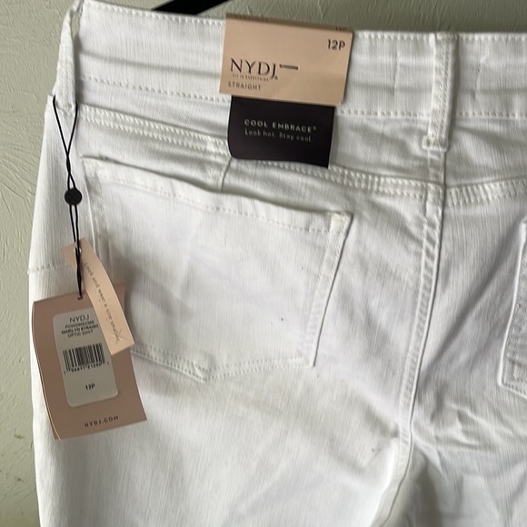 NYDJ Marilyn Straight Optic White Jeans. Size 12p - Picture 3 of 3